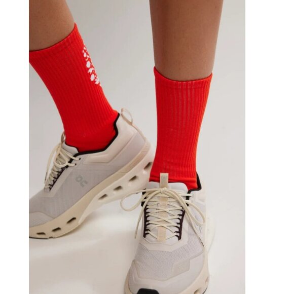 NWT Free People Last Lap Tube Socks in Flame - Picture 2 of 4